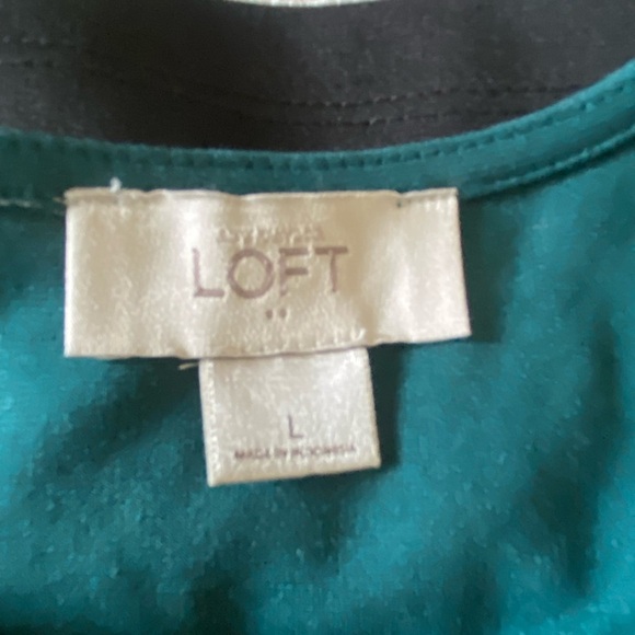 LOFT Black and Blue Sheath Midi Dress Sleeveless Scoop Neck - Picture 3 of 6